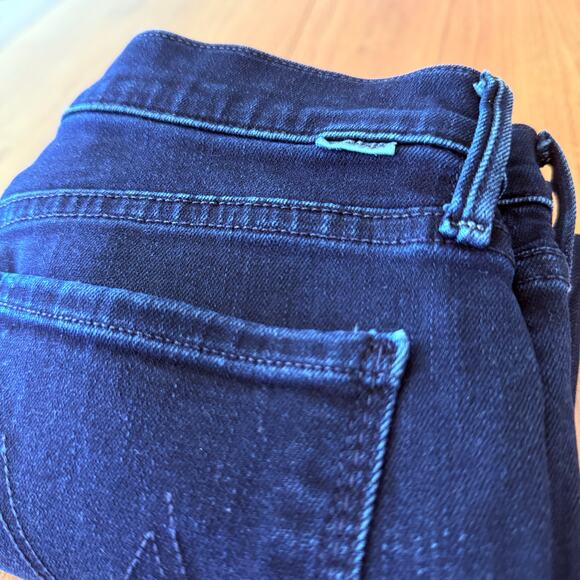 Mother Jeans Size 27 The Stunner Zip Two Step Fray Holding Hands Dark Wash - Picture 16 of 16